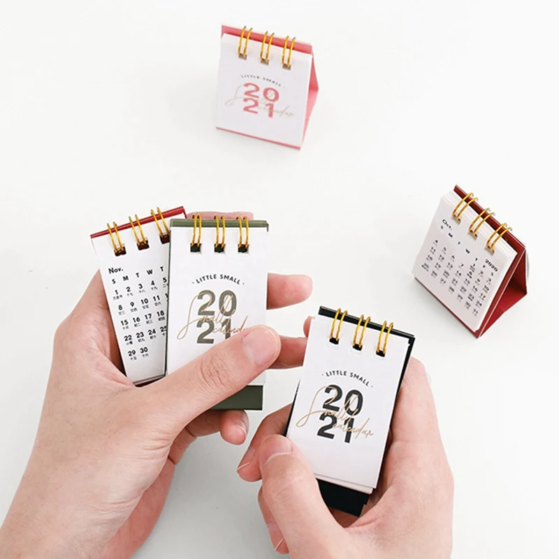 
2021 Desk Calendar Creative Small Simple Mini Decorative Coil Calendars Loose Leaf Decoration Calender 