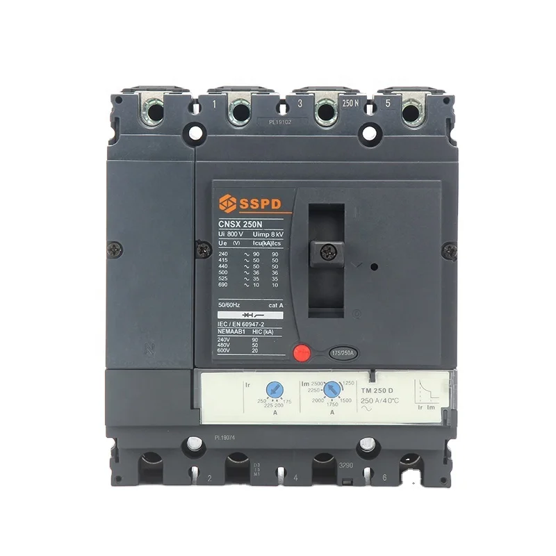 Hot sale! Industrial DC MCCB 250A 4P high quality  Moulded Case Circuit Breaker NSX series lower price