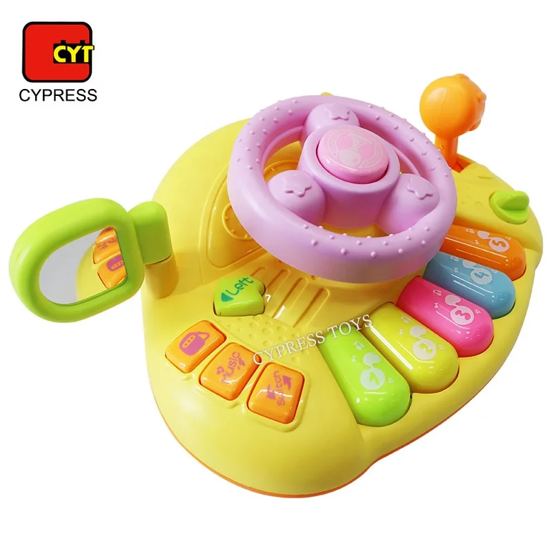 Electric Musical Driving Game Baby Toy Steering Wheel Toy for Car Seat