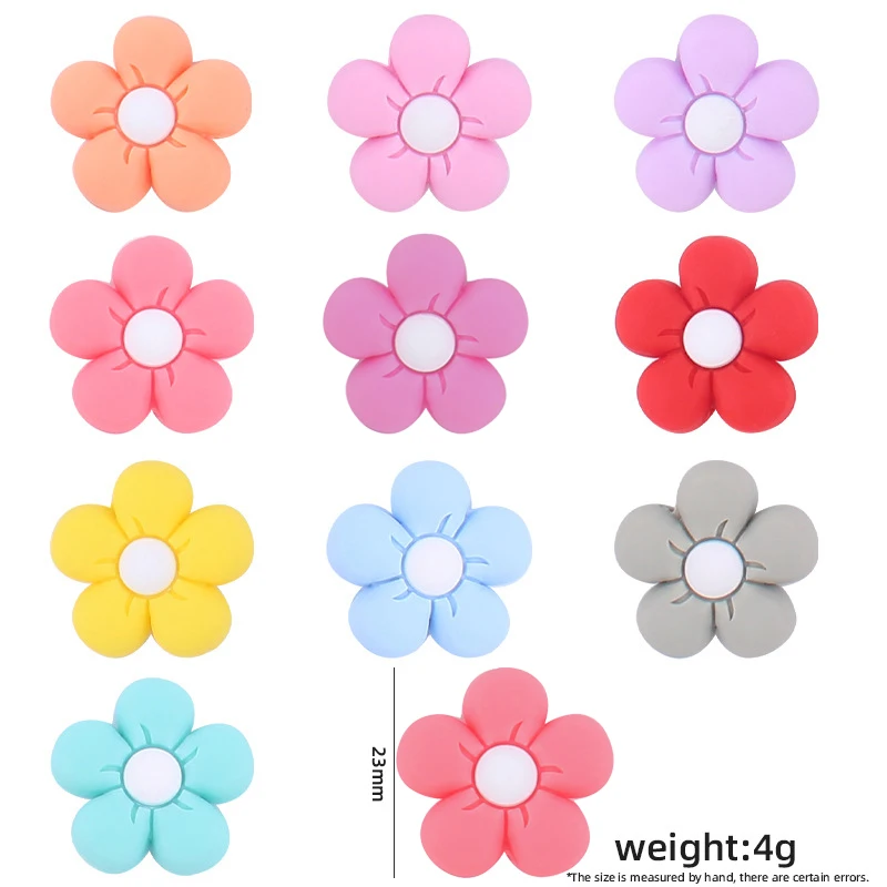 Custom Wholesale Daisy Flower Baby Teething Toys DIY Pacifier Chain Beads Loose Silicone Focal Beads Character for Pen Making
