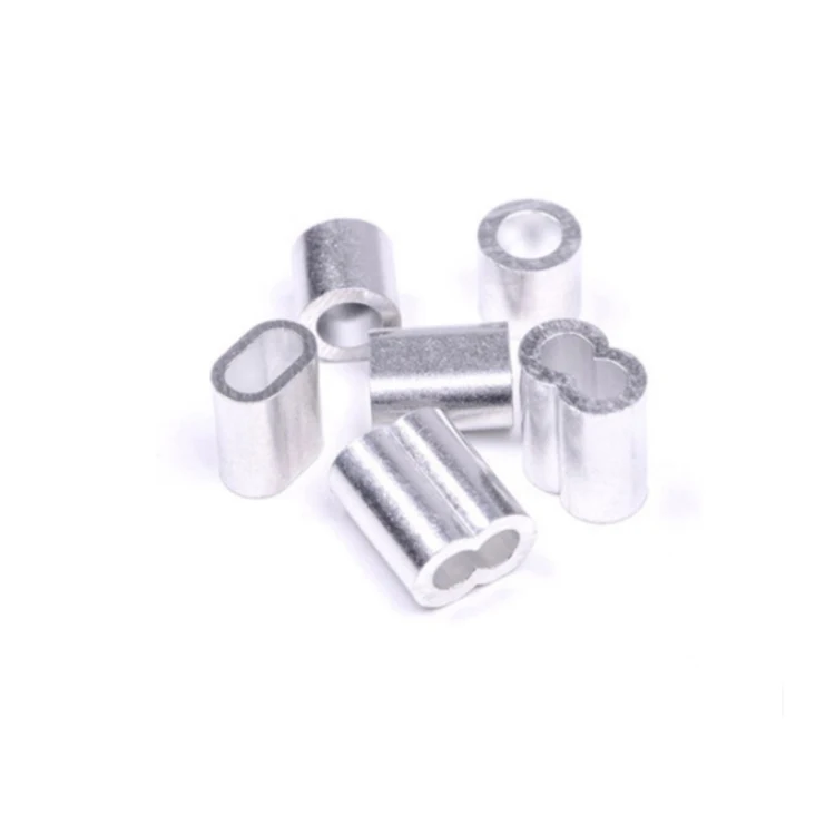 8 Shape Fencing Clamp Aluminium Crimp Sleeves Aluminum Sleeves For Crimping Steel Wire Rope Ferrule