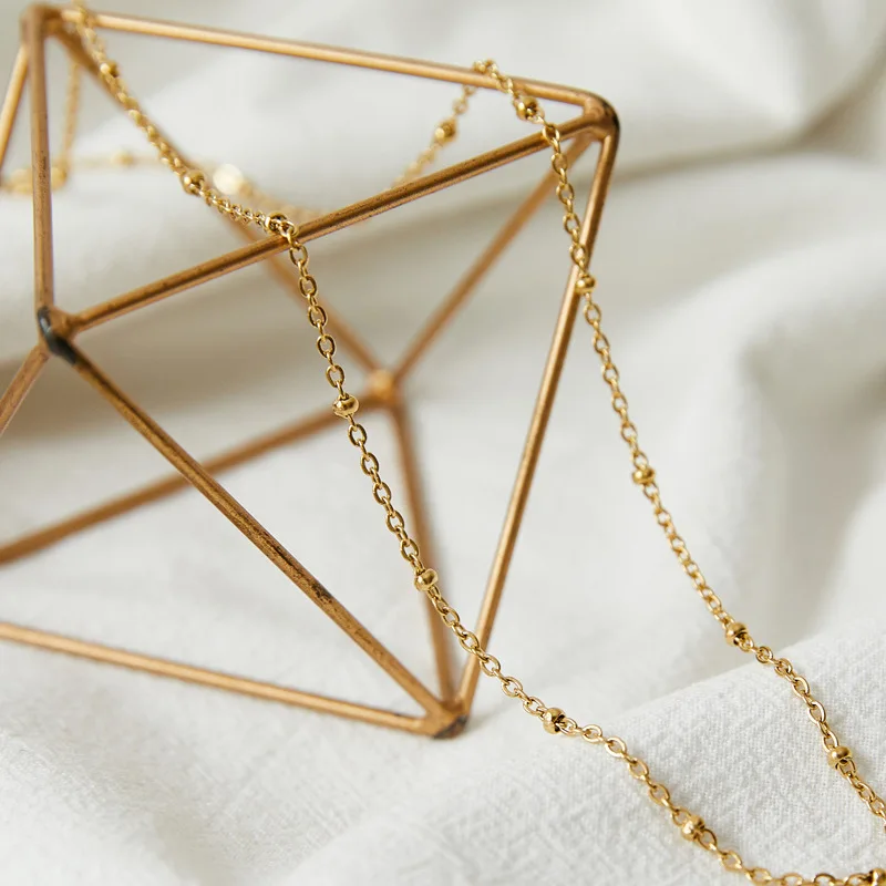 Stainless Steel 18K Gold Plated Box Snake Rope Figaro Lip Universal Chain necklace DIY Layered  Chain Choker Necklace