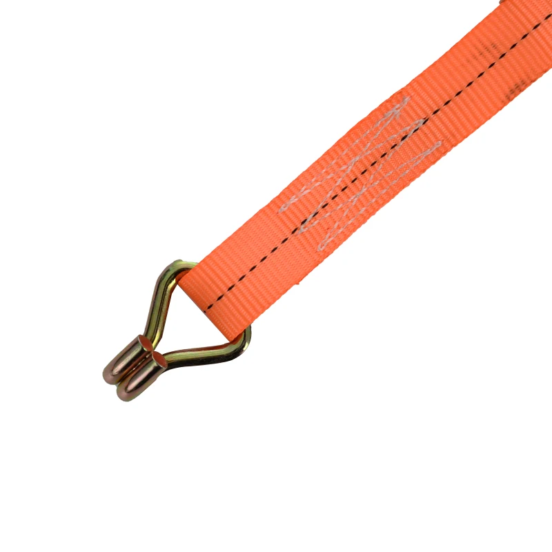 1 Inch 1 Ton Trailer Lashing Ratchet Straps Cargo Control With Flat Hooks