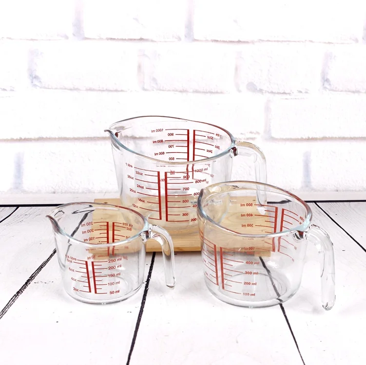 Лидер продаж, термостойкий стеклянный мерный кувшин 1000 мл, 500 мл, 250 мл