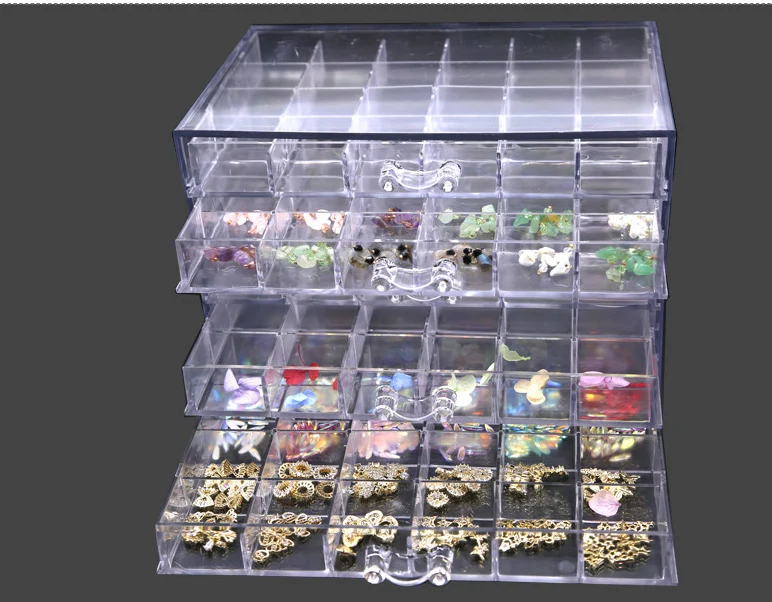 Professional 5 Layers Empty Press On Nail Tip Packaging Jewelry Box