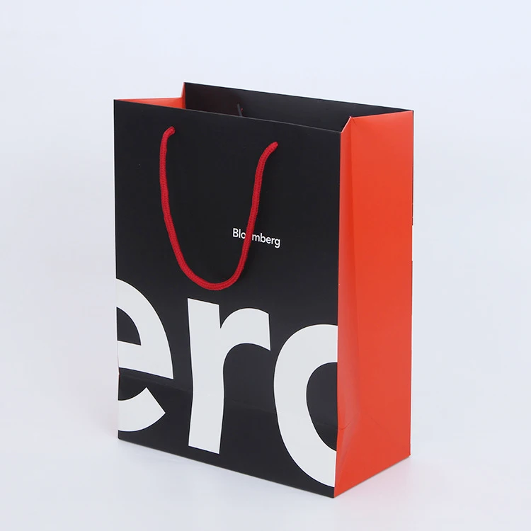 Customized full colorful printing paper bag manufacturer Christmas decoration gift