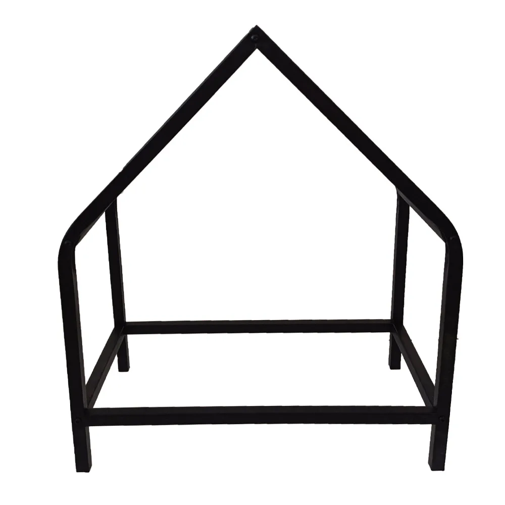 2024 Hot Sale Indoor Firewood Rack With Kindling Storage Charcoal Black Heavy Duty Indoor Firewood Storage