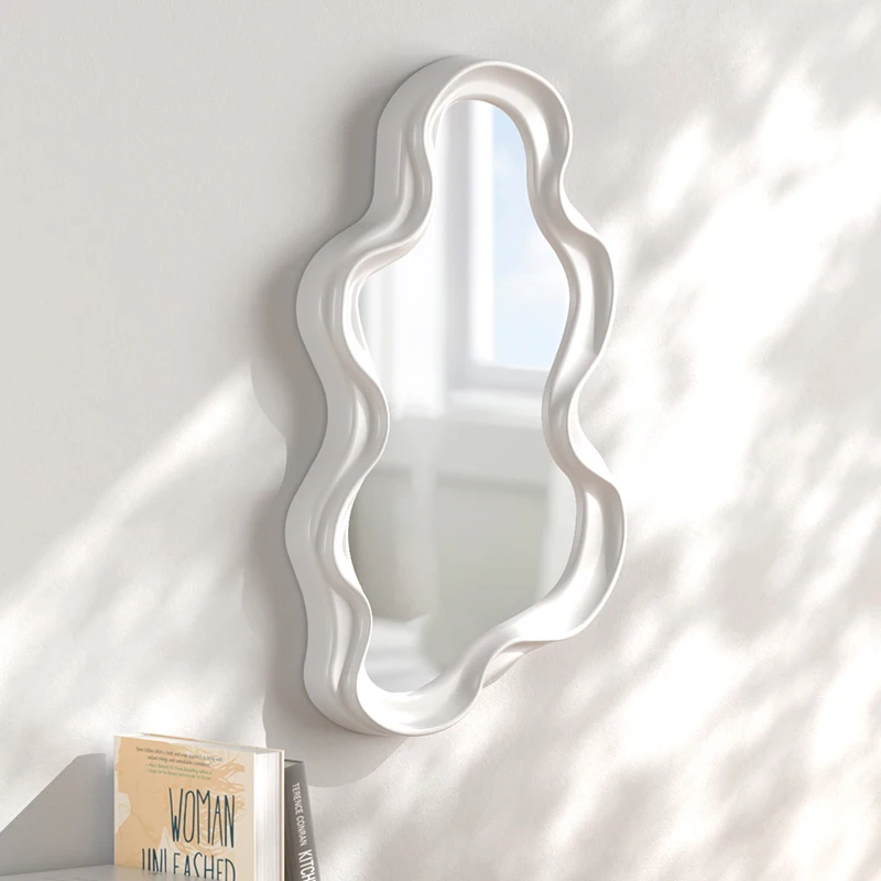 Home decor bedroom living room vanity mirror,ABS material wavy cloud irregular mirror