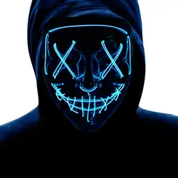 Glow In Dark Cosplay Mask Birthday Wedding Party Costume Cosplay Glowing Masker Halloween LED Glowing Mask