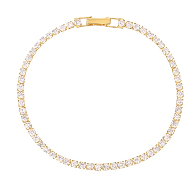 Wholesale Customizable Tennis Chains Jewelry 925 Sterling silver CZ Cubic Zircon Tennis Bracelet