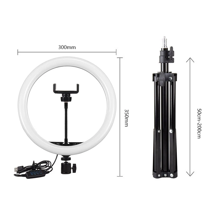 
Photographic video studio ring light 12 inch led circle ring light selfie tiktok live broadcasting lamp 