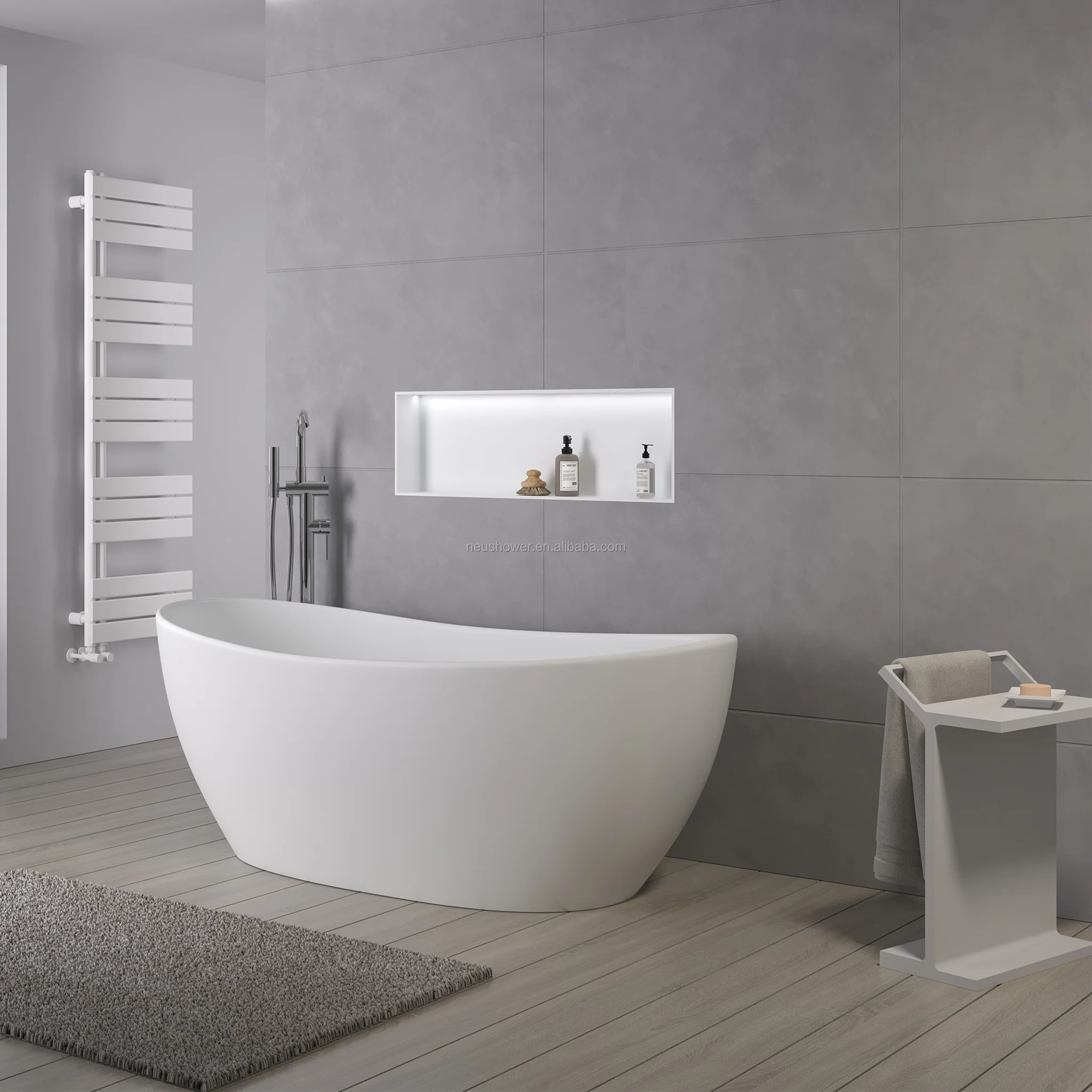 Modern Acrylic Solid Surface Stone Bathtub Free Standing Bathroom Small Bath Tub Artificial stone bathtub bath tub