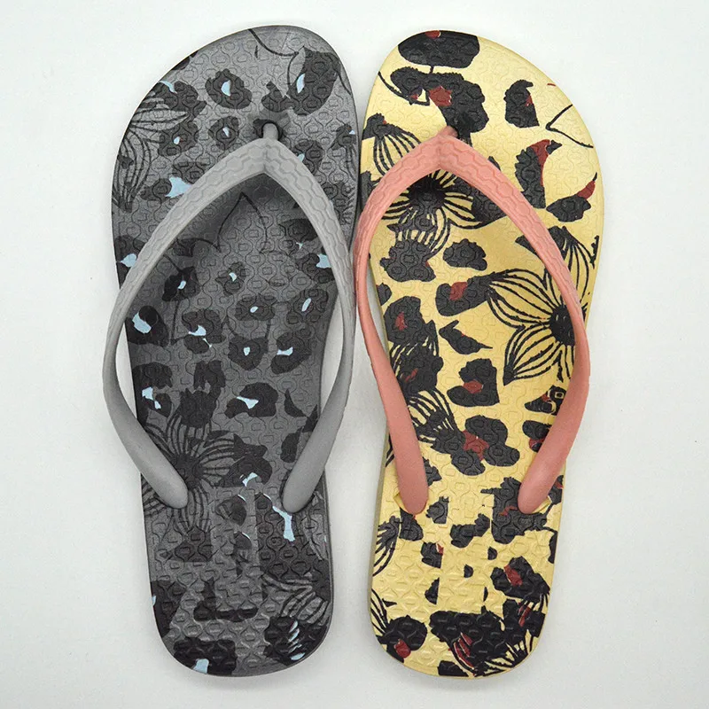 Raffia Design Printing PE Sole Women Slippers Flip Flops Beach