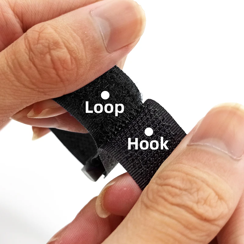 Custom Any Size Adjustable Fastener Strap Reusable Nylon Hook And Loop Strap Cable Ties