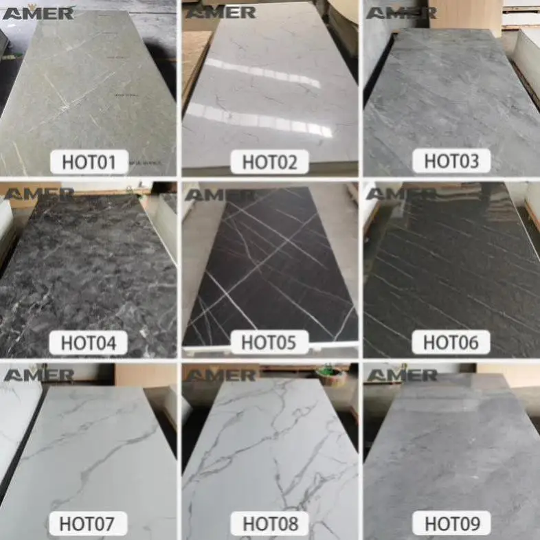 Amer factory price oem 1220*2440mm uv pvc foam marble sheet wall panel