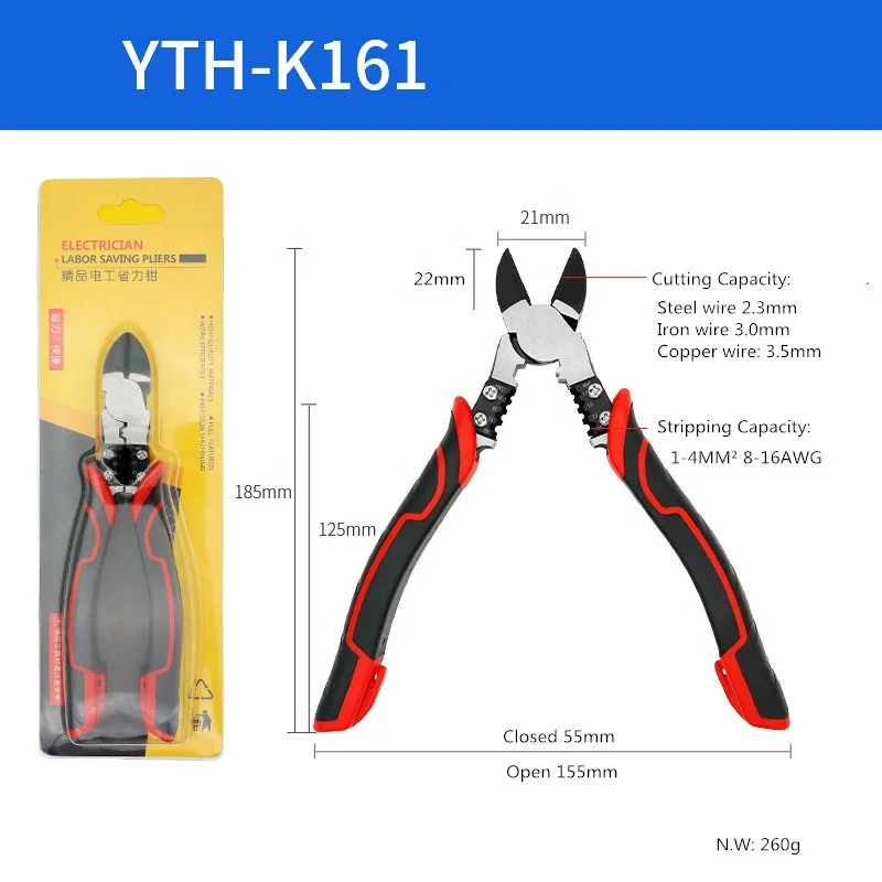 YTH  Chrome Vanadium Steel Crimping Crimping Diagonal wire Cutting Pliers Diagonal pliers