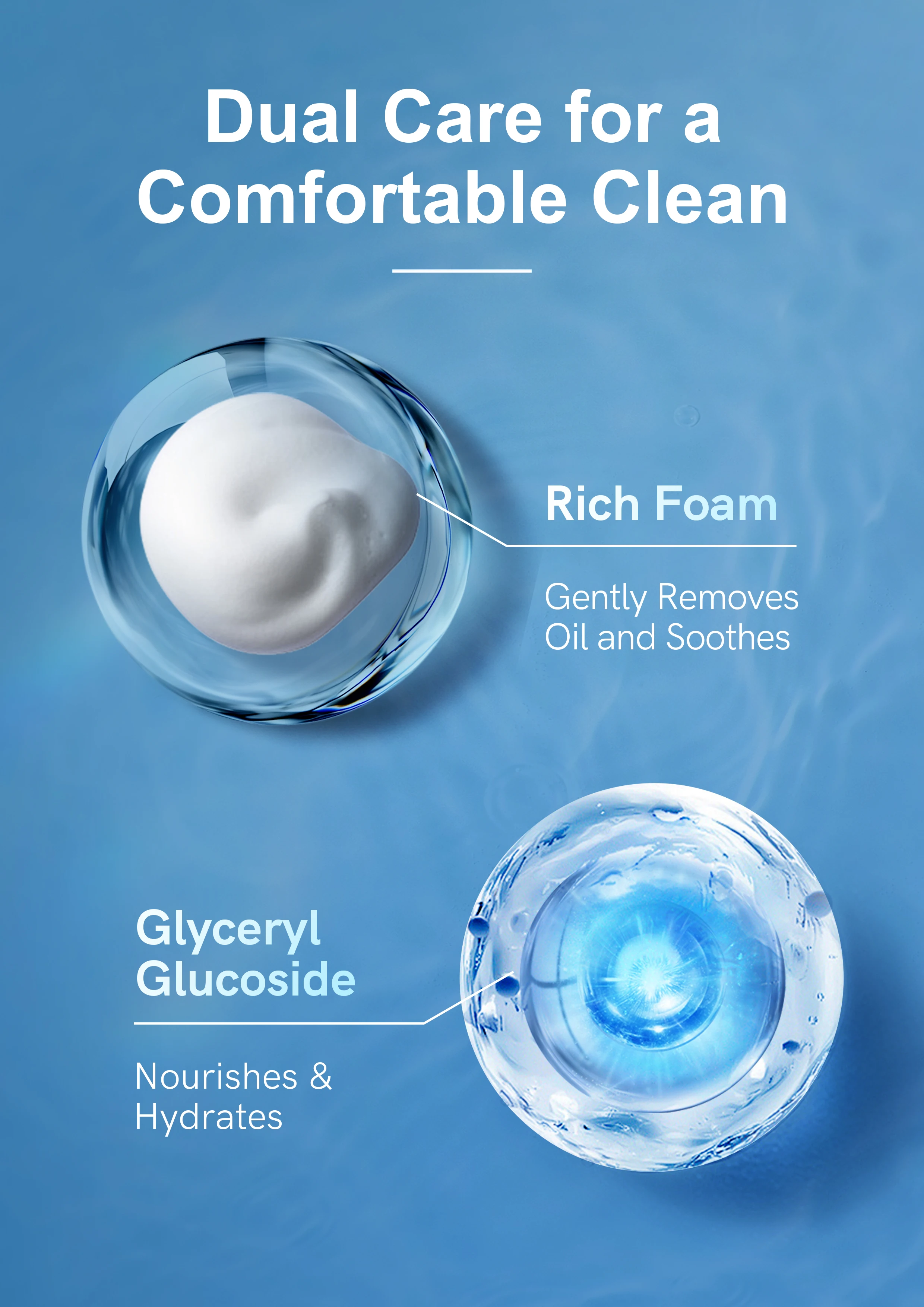 EUXINE Gentle Bubble Wash Beauty Skin Care Moisture Prevent Dry Skin Organic Glycerol Glucoside Foaming Face Cleanser