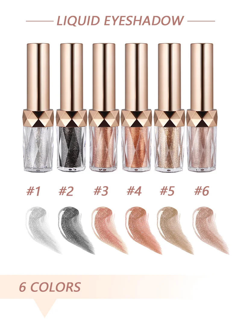 Private label high pigment cosmetic makeup products shiny liquid glitter eyeshadow vegan eyeliner