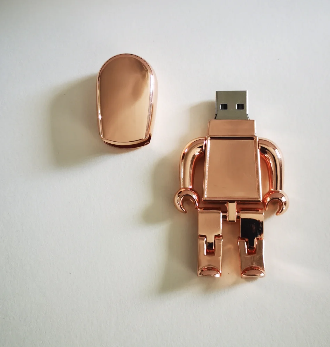 Gift Tin Box Packed Rosy Gold People USB Drive USB Stick 4gb 8gb 16gb 32gb 64gb, Robot pen drive, robot USB key