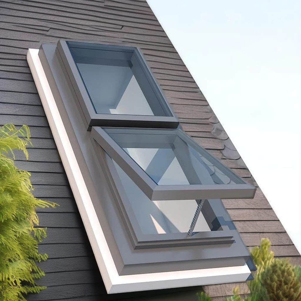 Modern 50X70 ft Electric Smart Opening Warehouse Skylight Louver 70 Degree Top Hung Angle Automatic Lighting Ventilation Roof
