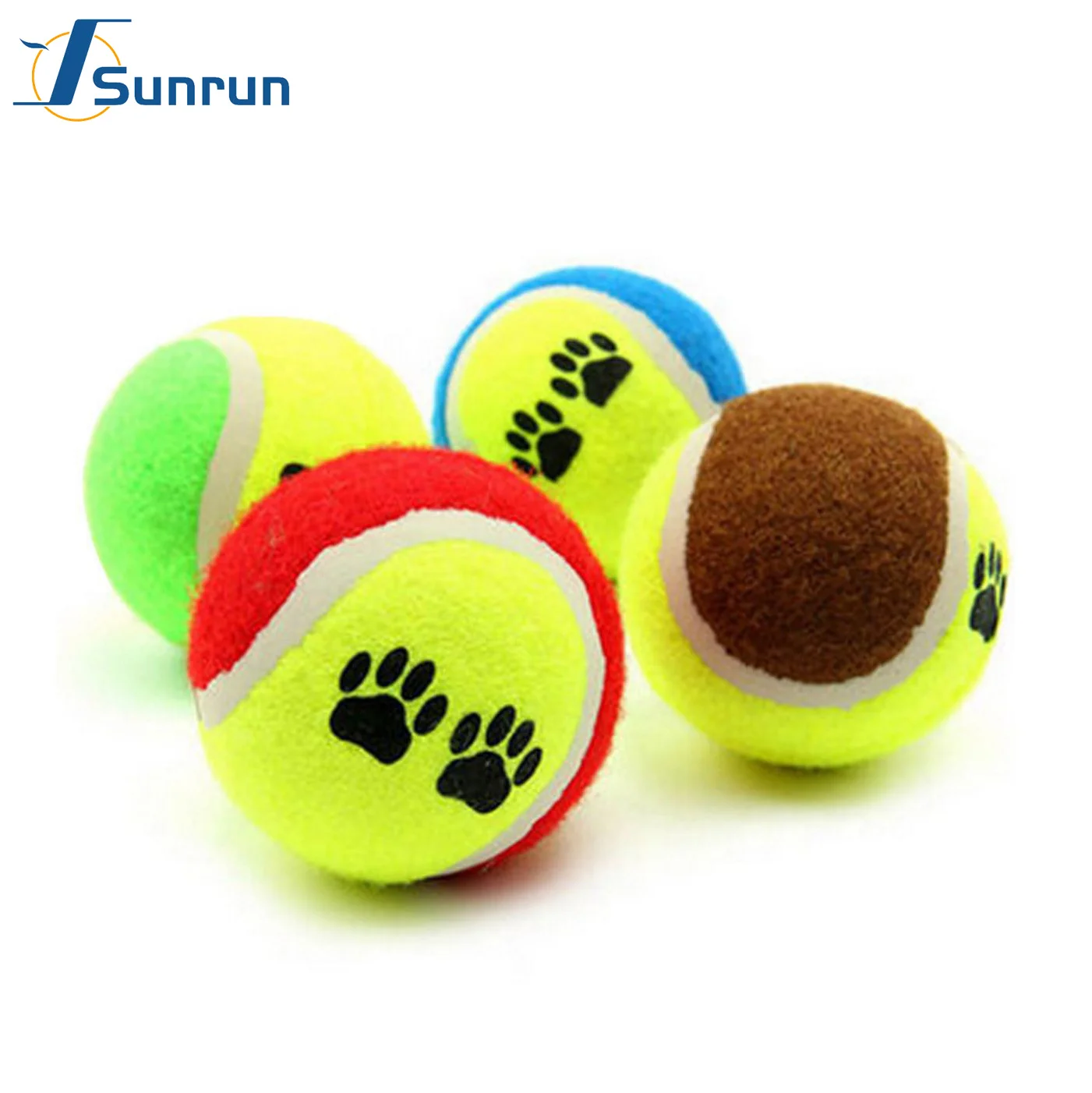 Squeaky Dog Tennis Balls  Interactive Pet Toys Dog Paw Prints Chew Ball Toys