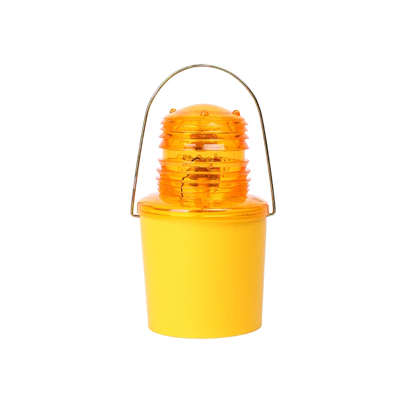 Removable Reflective Solar Yellow Led Barricade Flasher Light Amber Road Warning Safety Lantern Lamp With Handle