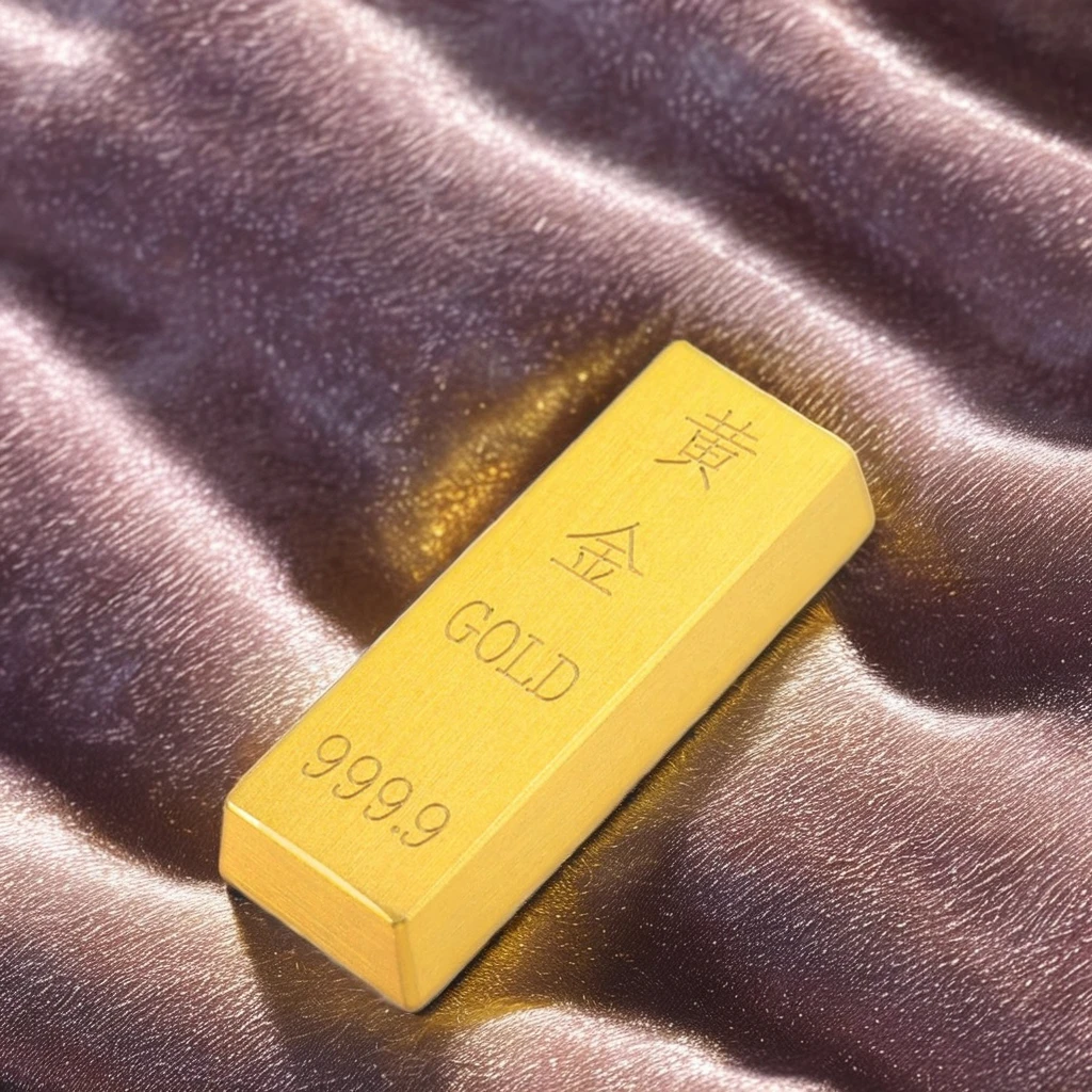 Wholesale Custom Printed Solid Brass Antiqued Metal Handicraft 999 Gold Bar Simulation Copper Bullion Pin Format Antique Style