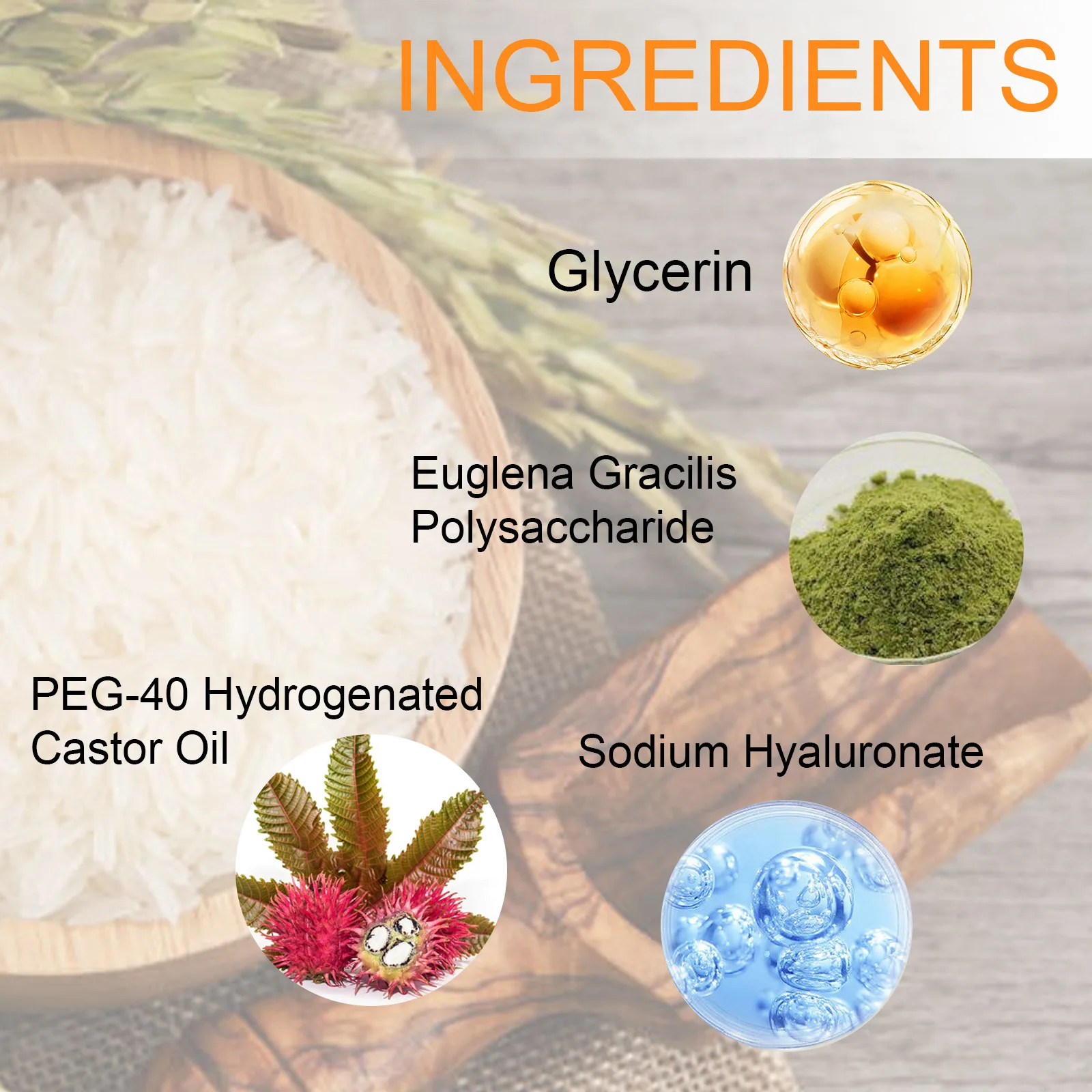 Private Label Rice Essence 30ML Korean Skin Moisturizing Rice Serum Brightening Glass Skin Effect