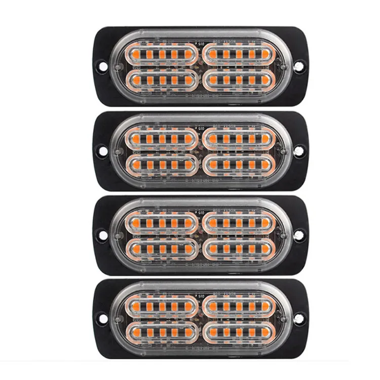 New 20LED 12V 24 V White Amber Slim Small Truck Side Grill Emergency Car Light LED Warning Strobe LED Lightsled strobe