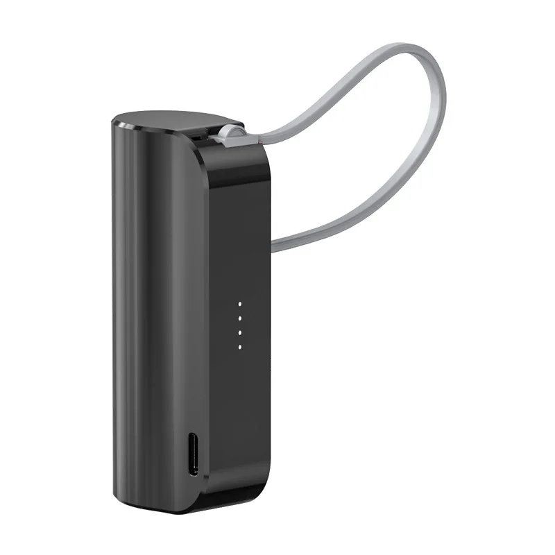 Ultra-Slim 2 In 1 Quick Output Magnetic Tech Wireless Charging Power Bank 5000Mah With Cable