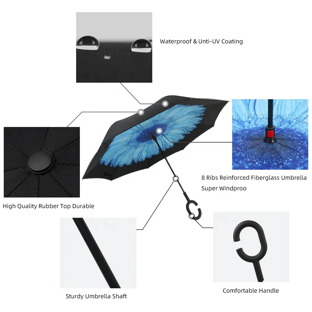 Inverted Umbrella Factory Directly Wholesale Customizable Logo Cute Rain Buy Rain Hight Quality Umbrella