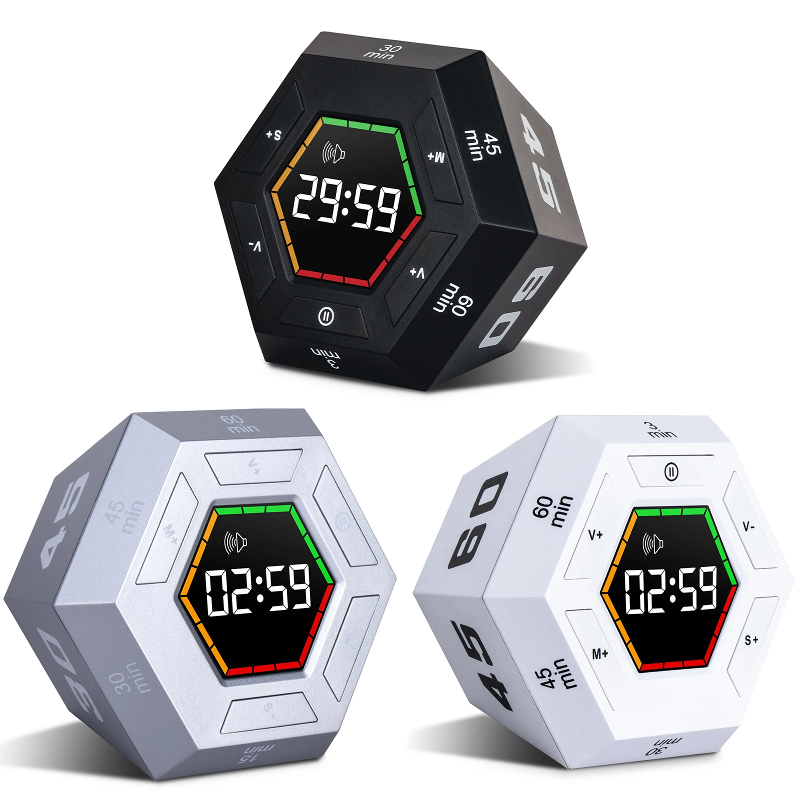 Magnetic Google Pomodoro Countdown Timer for kids Digital Productivity Study Timer Visual Flip Kitchen Timer for Cooking
