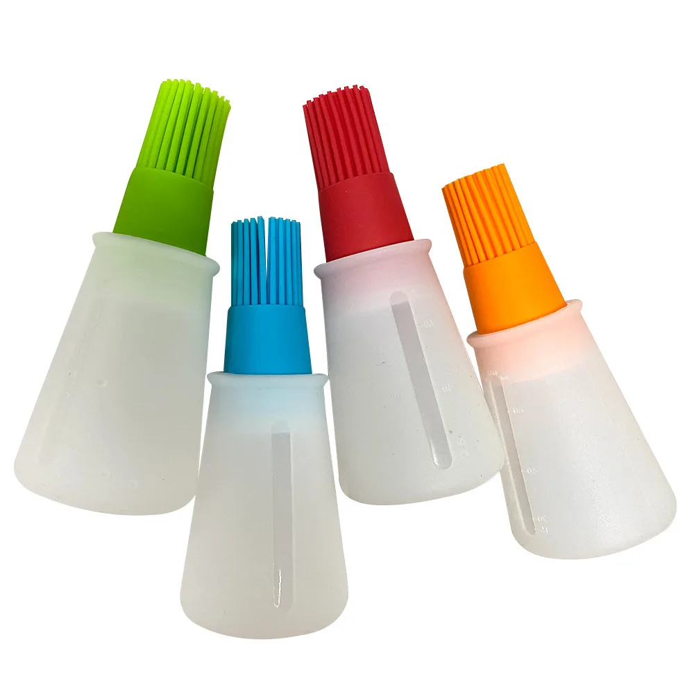 Portable Silicone Bottle with Brush Grill Oil Brushes Liquid Oil Pastry Kitchen Baking Tool Kitchen Tools for BBQ