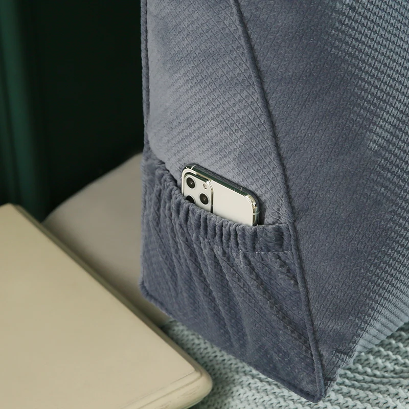 Wholesale Body Support Wedge Washable Polyester Brazing Bed Backrest Lazy Bedside Triangle Lumbar Cushion bed backrest pillow