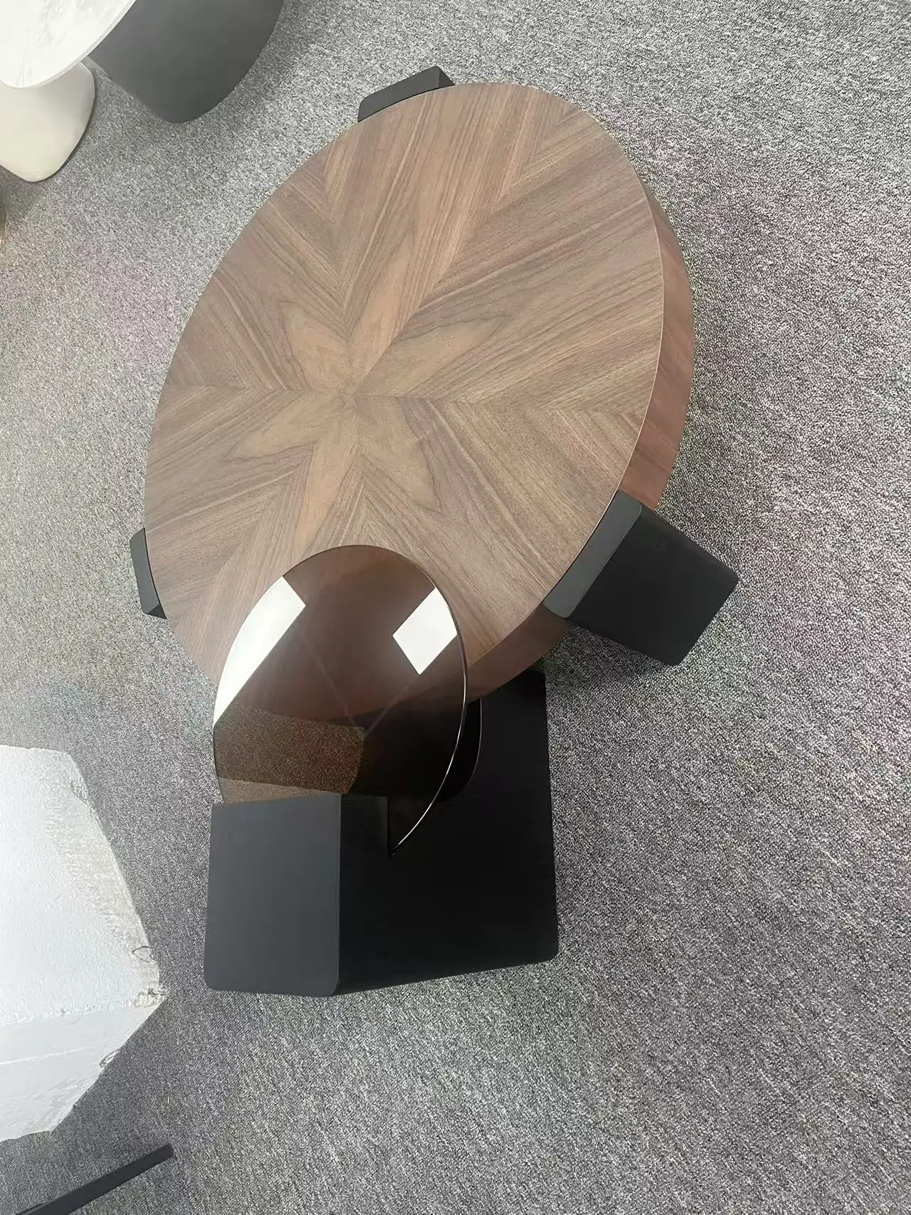 Leading Wholesale Solid Wood Steel Round Side Table 3-Tier Circle Center Coffee Table