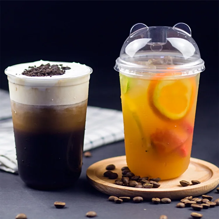 Wholesale custom printed 500 700 ml hot cold drinking pp injection milk tea plastic bubble juice cup for bubble tea