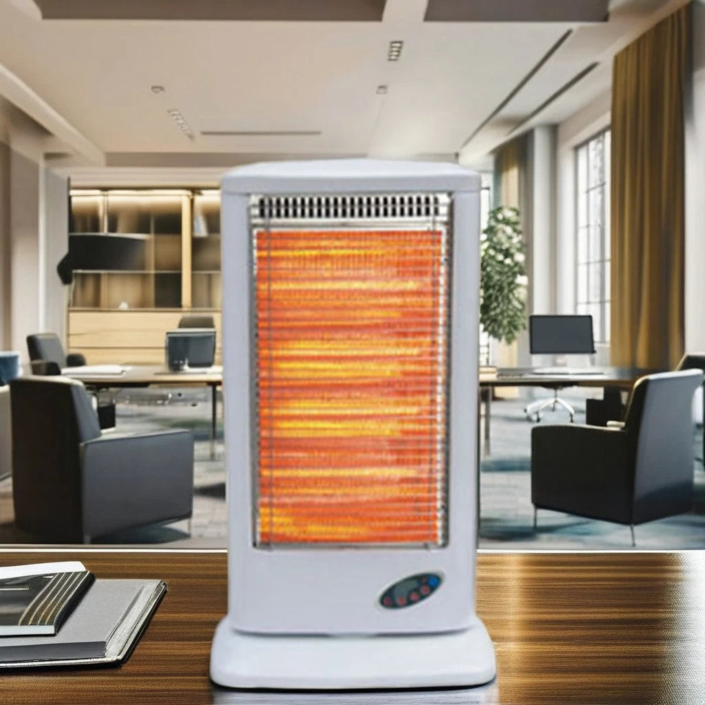 Portable and Wall-Mounted Radiant Stand Halogen Tube Heater with Remote Control for Bedroom Living Room or Free-Standing Use