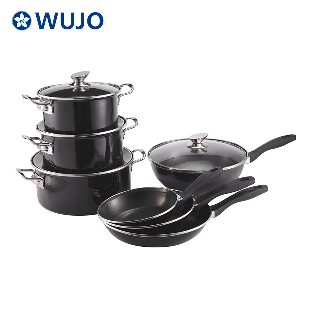 Кухонные принадлежности WUJO кухонные горшки чугунные антипригарные эмалированные наборы