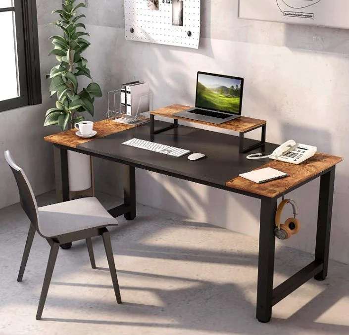 Деревянный настольный компьютерный стол с полками, стол для спальни, кабинета, компьютерный стол и стул для дома и офиса