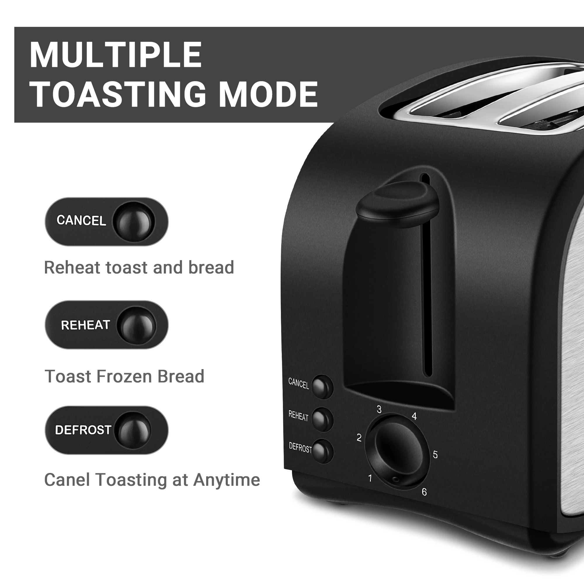 2 Slice Toaster Household Automatic Electric Bread Machine Multi-Function Toaster Breakfast Maker Convenience Breakfast Toaster