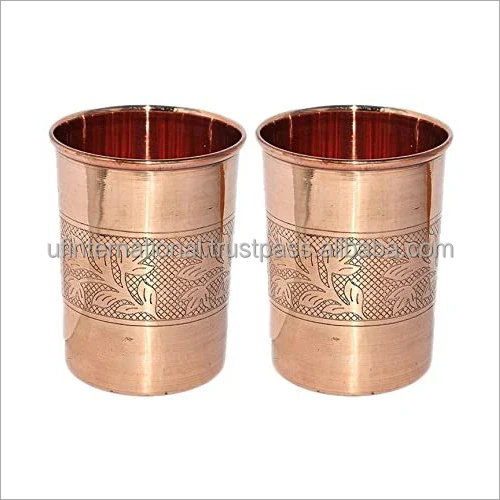 100% Natural Handmade Printed Copper Glass Cup Drinking Glasses Tumblers for Drinks Glass and Custom Price