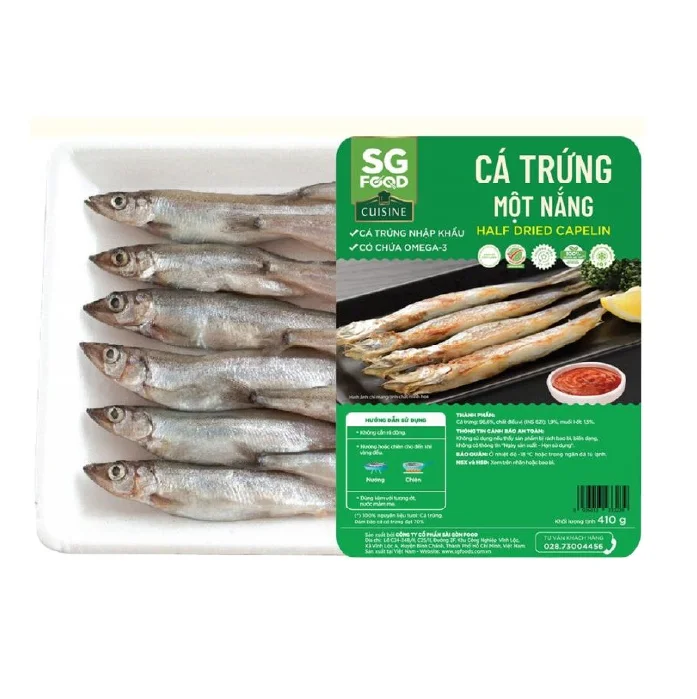 Top grade delicious half dried capelin fish rich in omega 3 nutrients from Vietnam