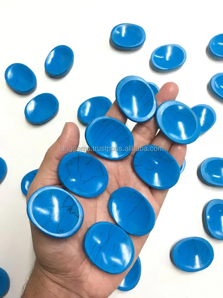 Wholesale Custom Gem Crystals Healing Chakra Stones TURQUOISE worry stone for reiki crystal healing meditation