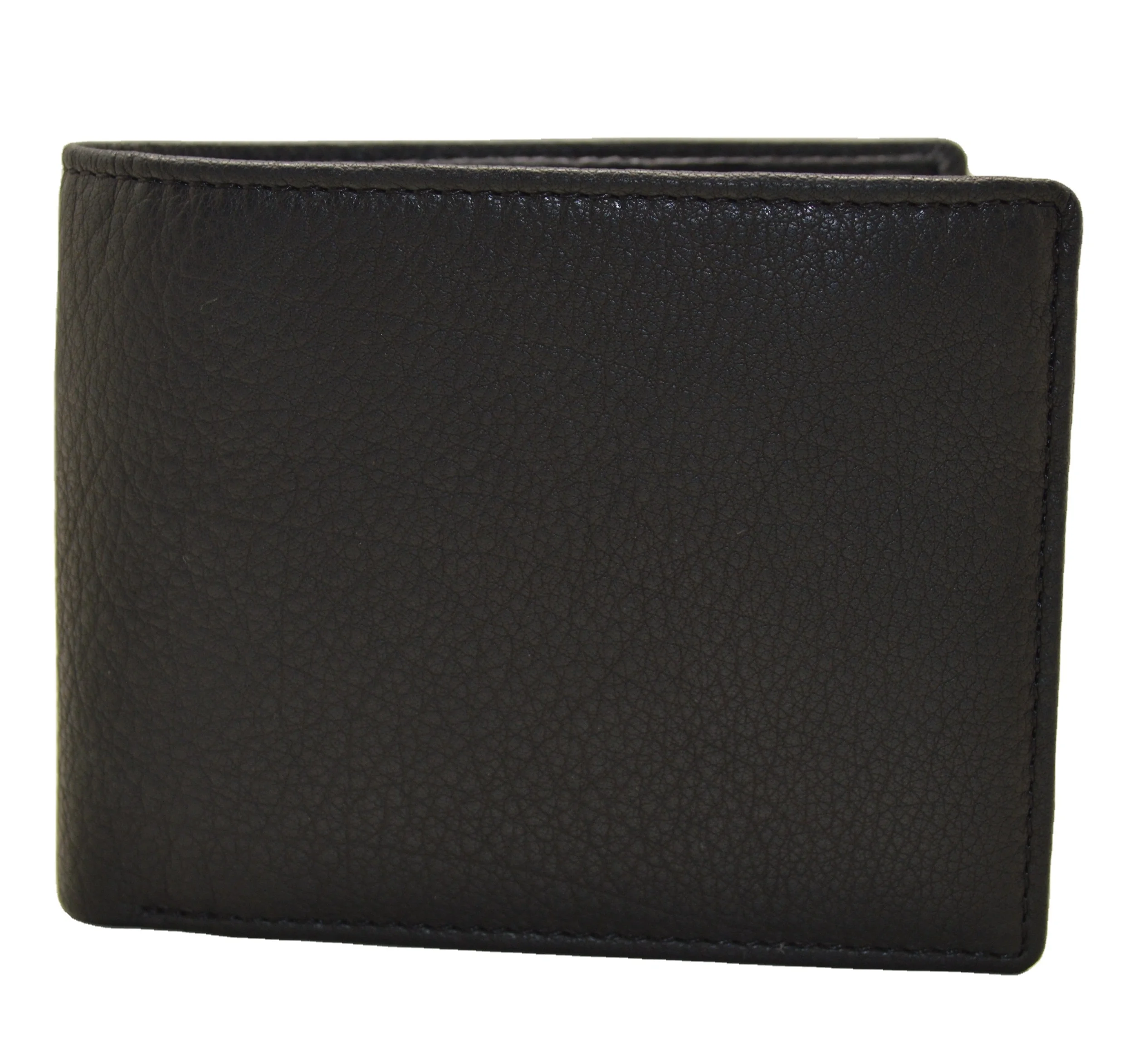 Classic Black Genuine Leather Mens Wallets Custom Your Logo RFID Blocking Slim Minimalist Wallet for Men