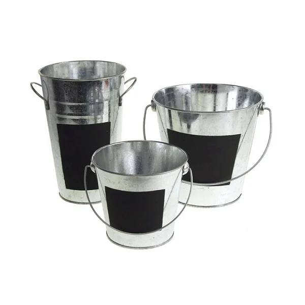 Galvanized Mop Bucket Heavy Duty Metal Iron Luxury With Handle for Home Decoration