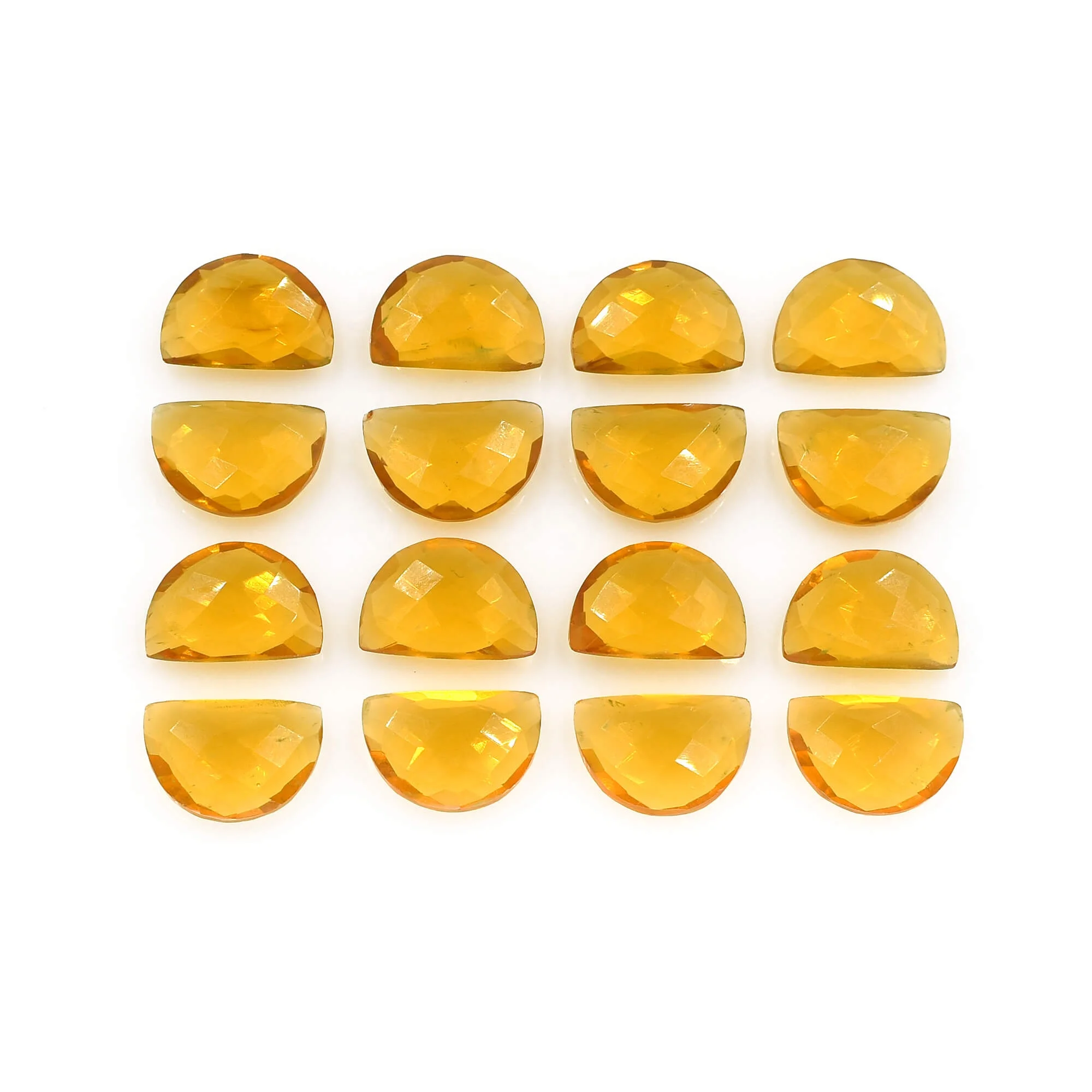 Yellow citrine gemstone hydro quartz beads 12X18 mm d shape semi circle faceted briolette beads drill stone jewelry making