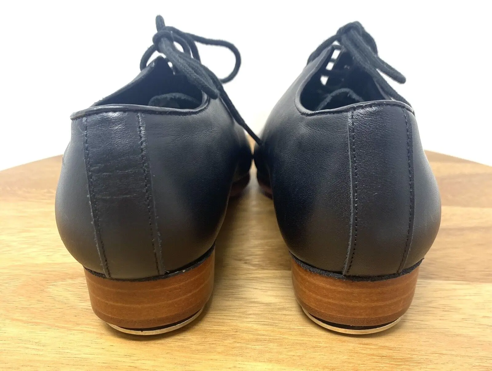 Tap Flex Slip On Leather Jazz Dance Shoes Black Womens custom Size women iron outsole tap shoes