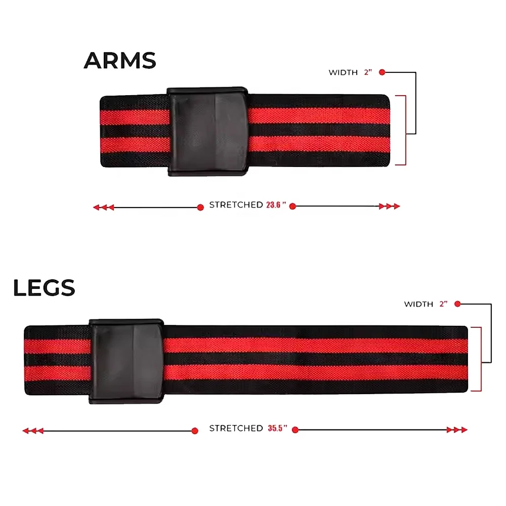 Comfortable BFR Blood Flow Restriction Training Bands Latex Loop Weightlifting Equipment with Plastic Buckle