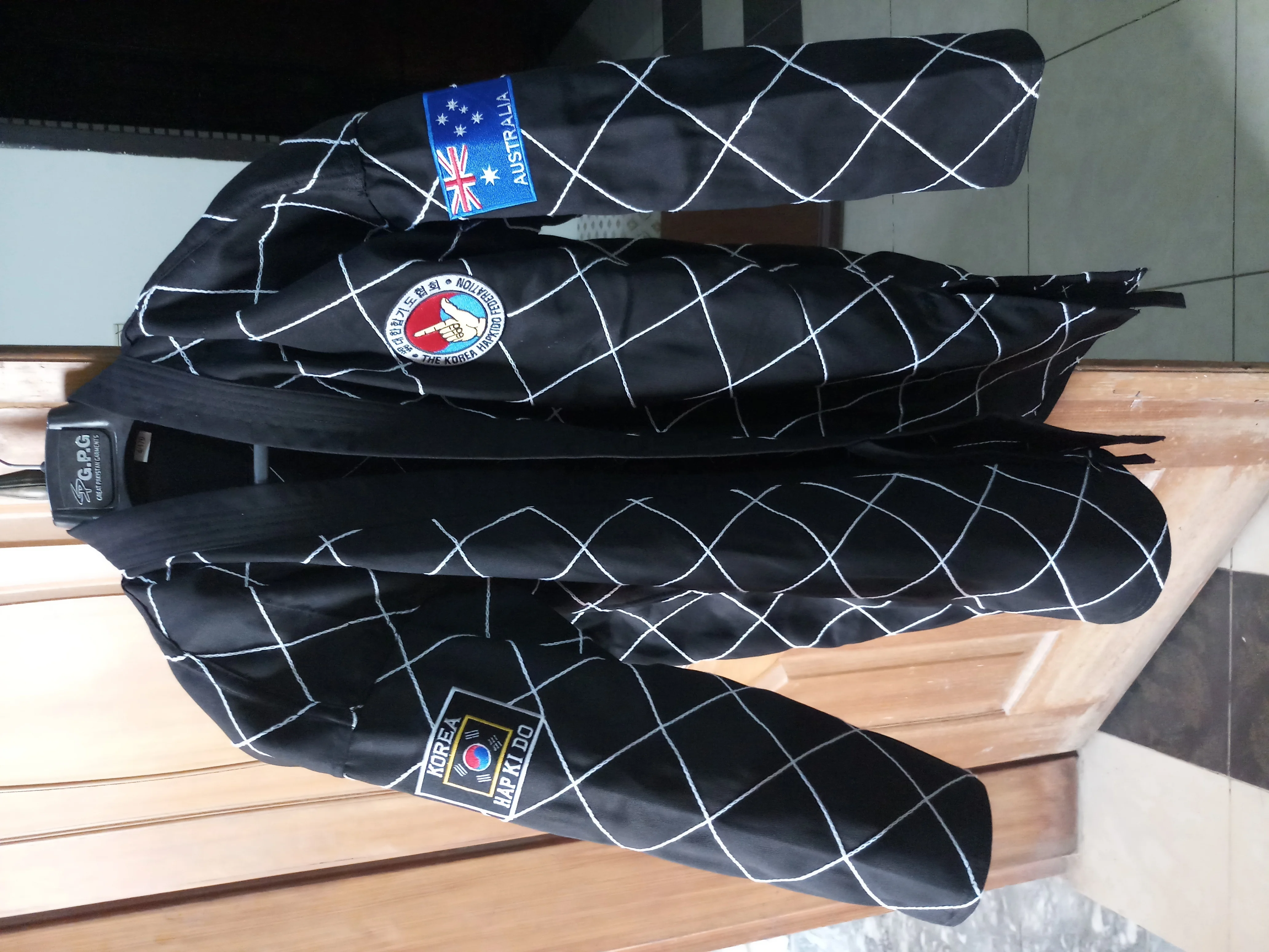 10 OZ HAPKIDO BLACK UNIFORM IN 100% COTTON SIZES 00000 TO 8