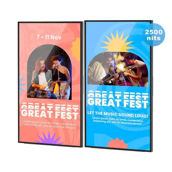 55 Inch Indoor Wall Hanging High Brightness Window Display Ultra Thin LCD High Brightness Digital Signage For Advertising